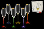 набор из 6 разноцветных бокалов для шампанского "wintime. арлекино" (celebration) 240мл. 