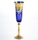 бокалы для шампанского синие "анжела" as crystal 190мл (6 штук)