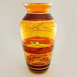 ваза для цветов "амбер золотые узоры" 40см