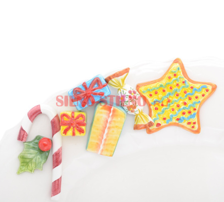 Блюдо овальное глубокое "Сладкие конфеты" Sweet candies Christmas world 45x32см Annaluma 