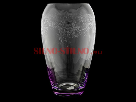 ваза для цветов "европейский декор с фиолетовой подсветкой" 23см