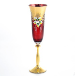 бокалы для шампанского красные "анжела" as crystal 190мл (6 штук)