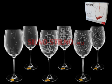 Набор из 6 бокалов для вина "Wintime. Гранд микс" (Celebration) 680мл. 