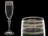 набор из 6 бокалов для шампанского "орнамент серебряный" (люция) 160мл. 