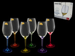 набор из 6 разноцветных бокалов для вина "wintime. арлекино" (celebration) 410мл. 
