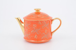 чайник "виндзор золотые цветы" оранжевый leander 400мл