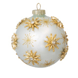 Набор ёлочных шаров "Рождественская звезда" белый перламутровый" 10см (6 штук)