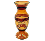 ваза для цветов "амбер золотые узорв" 25см