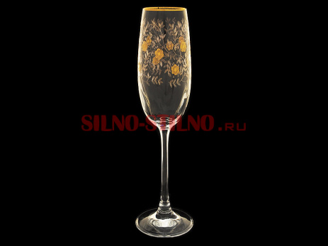 Набор из 6 бокалов для шампанского "Эсприт.  Золотые цветы" (Эсприт) 180мл. 
