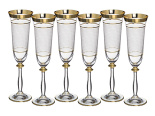 бокалы для шампанского "анжела" 190мл (6 штук)