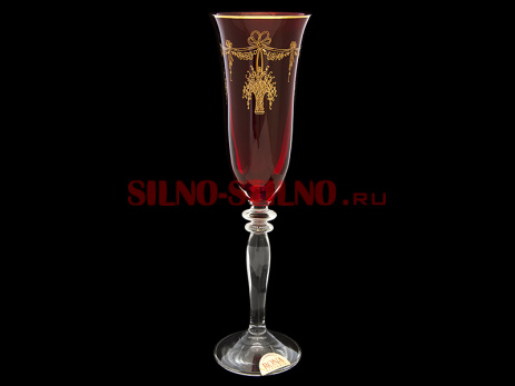 Набор из 6 бокалов для шампанского "Рубин корзинки" (Гармония) 160мл. 