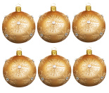 Набор ёлочных шаров "Рика" золотой матовый 8см (6 штук)