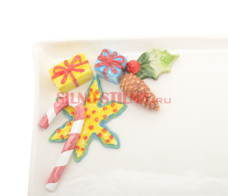 Блюдо прямоугольное "Сладкие конфеты" Sweet candies Christmas world 35x25см Annaluma 
