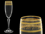 набор из 6 бокалов для шампанского "орнамент золотой" (люция) 160мл. 