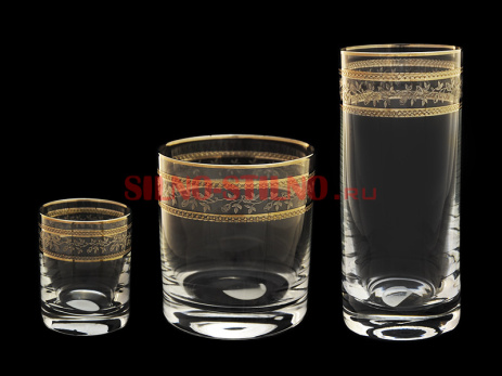 Набор из 6 стаканов для воды "Орнамент золотой" 300мл. 