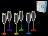 набор из 6 разноцветных бокалов для шампанского "spirit. арлекино" (spirit) 240мл. 