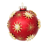 Набор ёлочных шаров "Шар красный Рождественская звезда" 10см (6 штук)