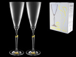набор из 2 бокалов для шампанского "first lady" с позолотой  295мл