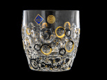стаканы для виски "lisboa" золотые и черные кольца 350мл (6 шт)