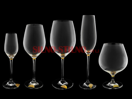 Набор из 6 бокалов для вина  "Золотая капля на дне" (Celebration) 470мл. 