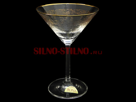 Набор из 6 бокалов для мартини "Золотая повитель" (Гала) 180мл. 