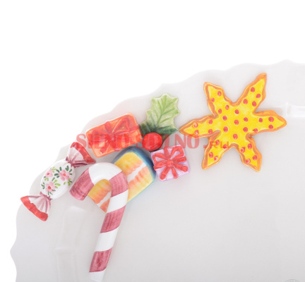 Блюдо овальное "Сладкие конфеты" Sweet candies Christmas world 45x32см Annaluma 