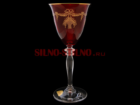 Набор из 6 бокалов для вина "Рубин корзинки" (Гармония) 190мл. 