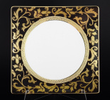 набор тарелок квадратных falkenporzellan tosca black gold 27 см (6 шт)