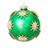 Набор ёлочных шаров "Рождественская звезда" изумрудный 10см (6 штук)