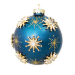 Набор ёлочных шаров "Рождественская звезда" аквамарин 10см (6 штук)