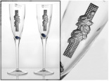 набор бокалов для шампанского "розы" 2 предм. (033-ca)
