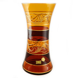 ваза для цветов "амбер золотые узоры" 30см