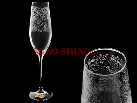 Набор из 6 бокалов для шампанского "Престиж. Нежная магнолия" (Престиж) 210мл. 