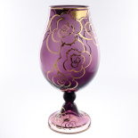 ваза на ножке "фиолетовые цветы роспись" 39см