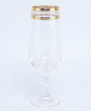 бокалы для шампанского "золотой лист" 180мл (6 штук)