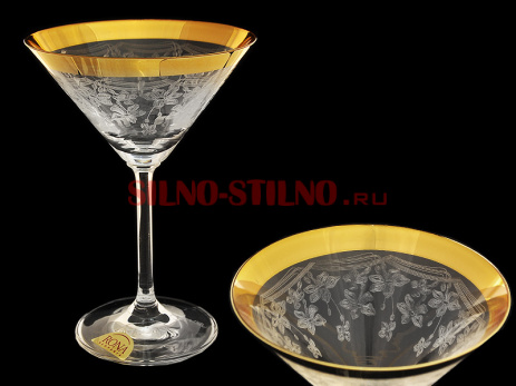 Набор из 6 бокалов для мартини "Цветочный занавес" (Флора) 180мл. 
