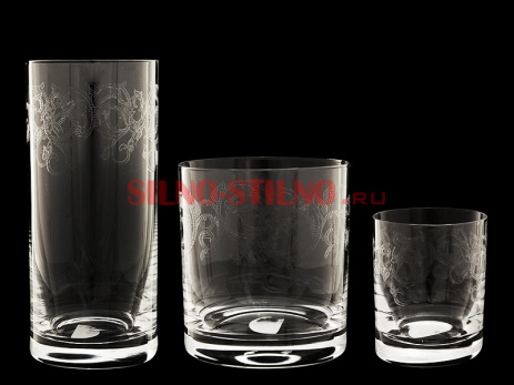Набор из 6 стаканов для воды "Невидимое травление" 300мл. 